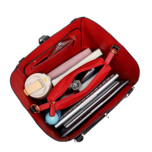 sqlp Large Work Tote Bag for Women Designer Purses and Handbags Big Bucket bags Ladies Travel Crossbody Purse Red - Image 5