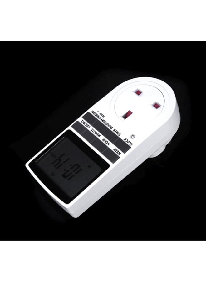12/24 Hour Programmable 230V LCD Digital Electronic Plug-In Timer White/Black - Image 3