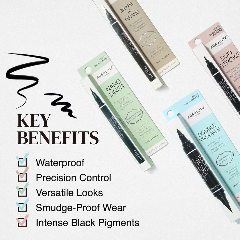 Absolute New York Super Slim Angled Tip Double Ended Liner (Duo Stroke) - Image 4