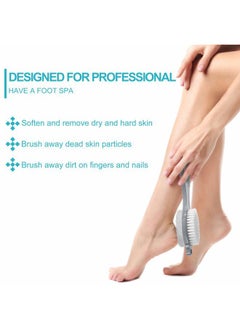 Patelai 2 Pieces 4 in 1 Pedicure Tool Foot Scrubber Brush Foot File Callus Remover with Foot Rasp, Pumice Stone, Nail Cleaning Brush and Sand Paper for Dry and Wet Foot Care Dead Skin Remover (Gray)  - Image 4