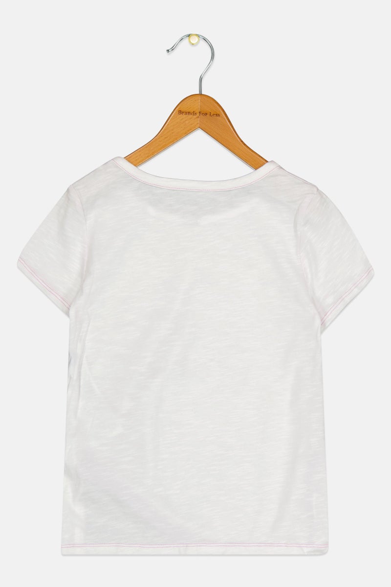 Levi's Kids Girl Round Neck Short Sleeves Graphic Print Tops, Multicolor - Image 2