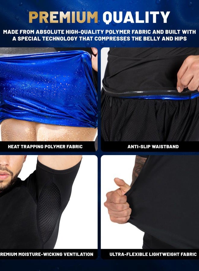 Kewlioo Men's Sauna Suit Shirt - Heat Trapping Sweat Compression Vest, Shapewear Top, Gym Exercise Versatile Shaper Jacket, Multicolor 3-pack, XXL - Image 4