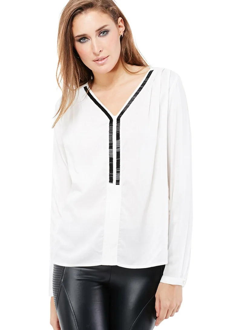 VERO MODA Hillay Embellished Neckline Top