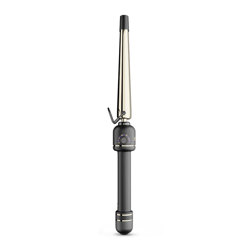 HOT Tools 24K Gold Extended Barrel Oval Tapered Curling Wand for Bouncy Curls | No Clamp for Quick and Easy Styling, Fan-Favorite 24K Gold Technology for Long-Lasting Results - Image 1
