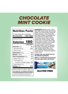 Pure Protein Bars, High Protein, Nutritious Snacks To Support Energy, Low Sugar, Gluten Free, Chocolate Mint Cookie, 1.76Oz, 12 Pack  - Image 3