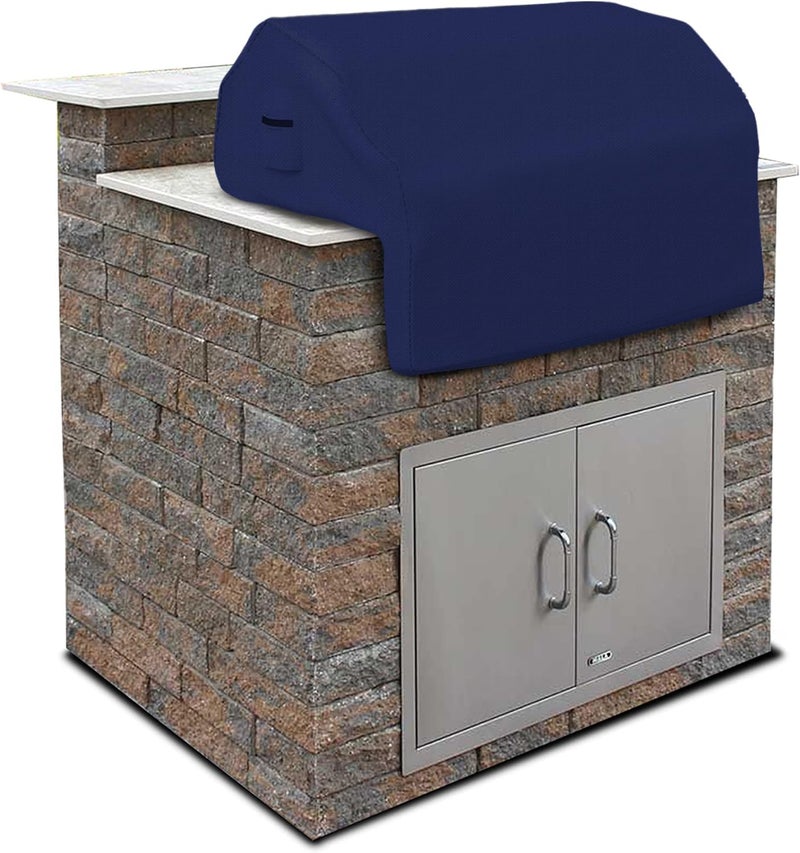 Covers & all Built-in Outdoor Grill Cover, Durable 12 Oz Waterproof Cover Max Material with Air Pocket & Elastic for Snug Fit (32" W x 26" D x 24" H inches, Blue) - Image 1