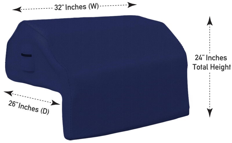 Covers & all Built-in Outdoor Grill Cover, Durable 12 Oz Waterproof Cover Max Material with Air Pocket & Elastic for Snug Fit (32" W x 26" D x 24" H inches, Blue) - Image 3