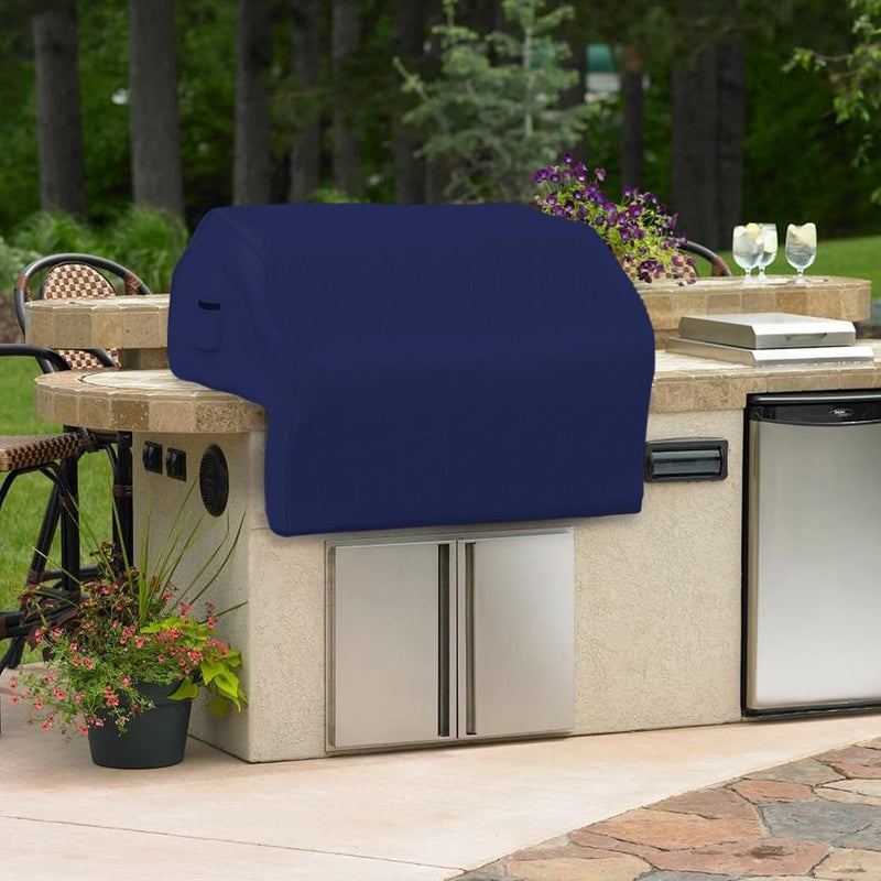 Covers & all Built-in Outdoor Grill Cover, Durable 12 Oz Waterproof Cover Max Material with Air Pocket & Elastic for Snug Fit (32" W x 26" D x 24" H inches, Blue) - Image 5