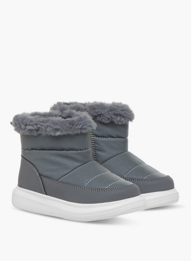 بيرفيت بوت بكعب أنيق مزين بفرو صناعي مع سحاب - Image 3