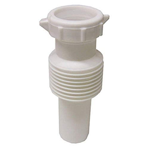 LASCO 03-4315 White Plastic Tubular 1-1/4-Inch Flexible Extendable Slip Joint Extension with Nut and Washer - Image 4