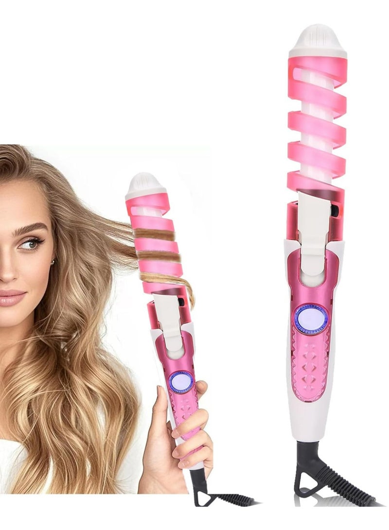 بولوز مكواة تجعيد الشعر الحلزونية ومكواة تجعيد الشعر - مكواة تجعيد كهربائية، مكواة تجعيد لتصفيف الشعر، أيونات سالبة تحافظ على الرطوبة، 110-240 فولت، هدية للنساء والفتيات - Image 1