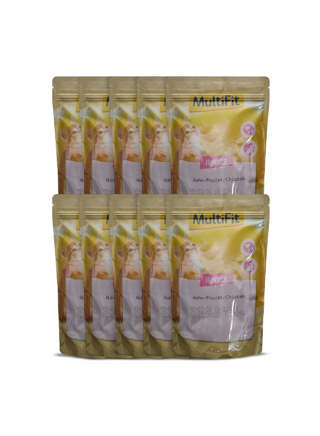 مالتي فيت جونيور كات جيلي ديو فيش آند كلاسيك ميكس كيس 100 جرام بالفراخ - Image 1