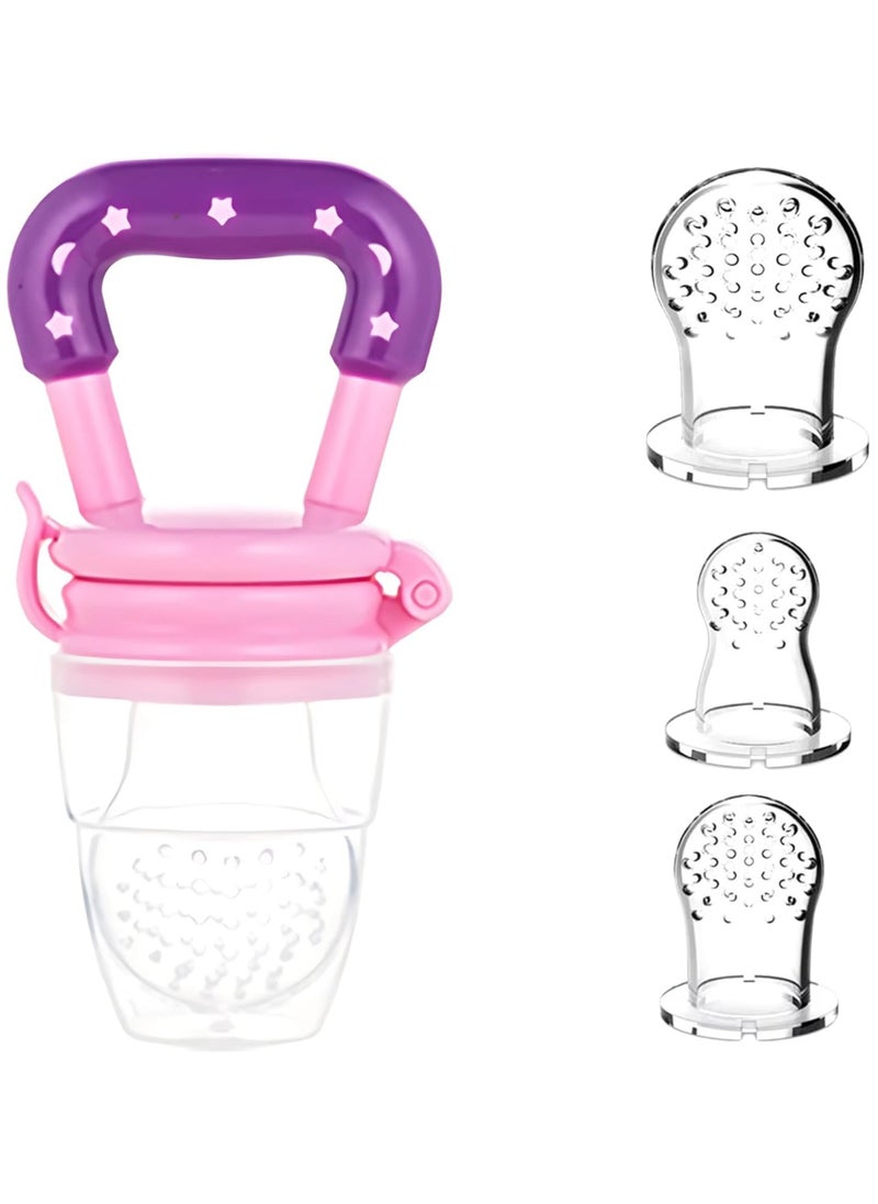 Twisoo Silicone Infant Fruit Feeder - BPA-Free Silicone 3 Adjustable Size Mesh Nipple - Safe Fresh Vegetable & Fruit Feeder for Babies, Easy to Hold, Ideal for Weaning & Teething (Pink) - pzsku/Z556DE4766A28CC3B562CZ/45/_/1736936184/e494f708-bc41-4751-be93-bb47ea6be18b