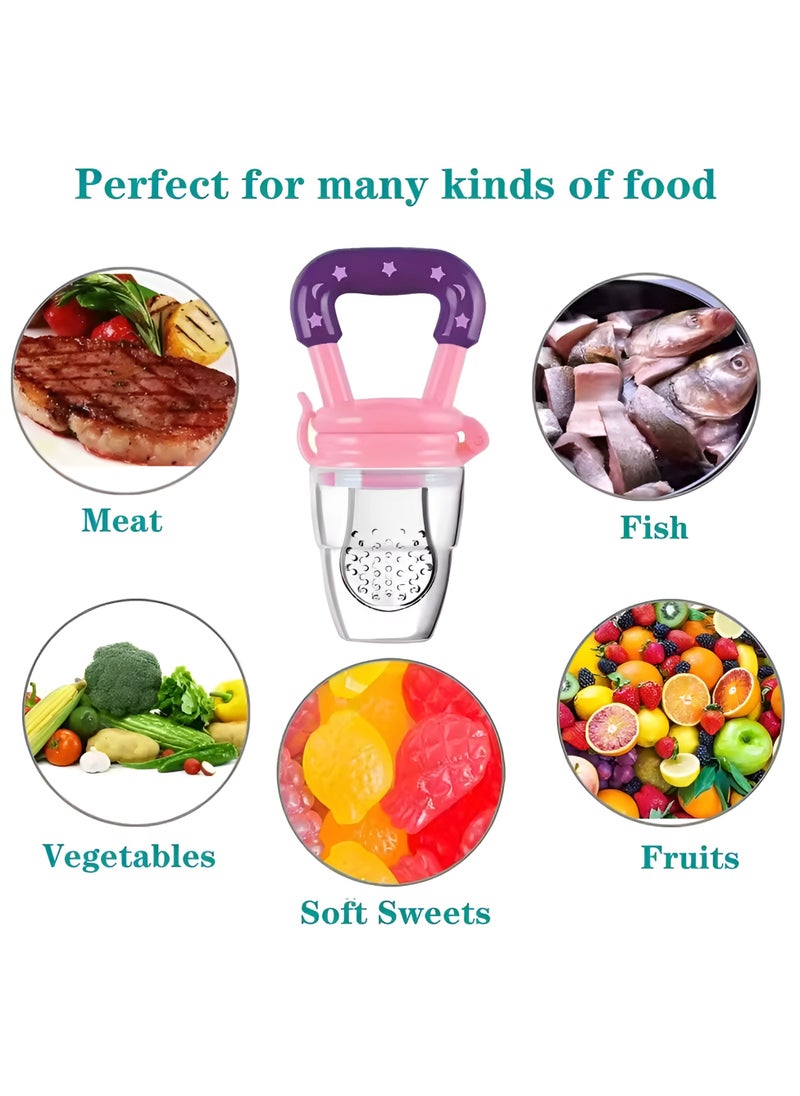 Twisoo Silicone Infant Fruit Feeder - BPA-Free Silicone 3 Adjustable Size Mesh Nipple - Safe Fresh Vegetable & Fruit Feeder for Babies, Easy to Hold, Ideal for Weaning & Teething (Pink) - pzsku/Z556DE4766A28CC3B562CZ/45/_/1736936189/97b084fb-052f-4603-8bc7-fef7d4899a10