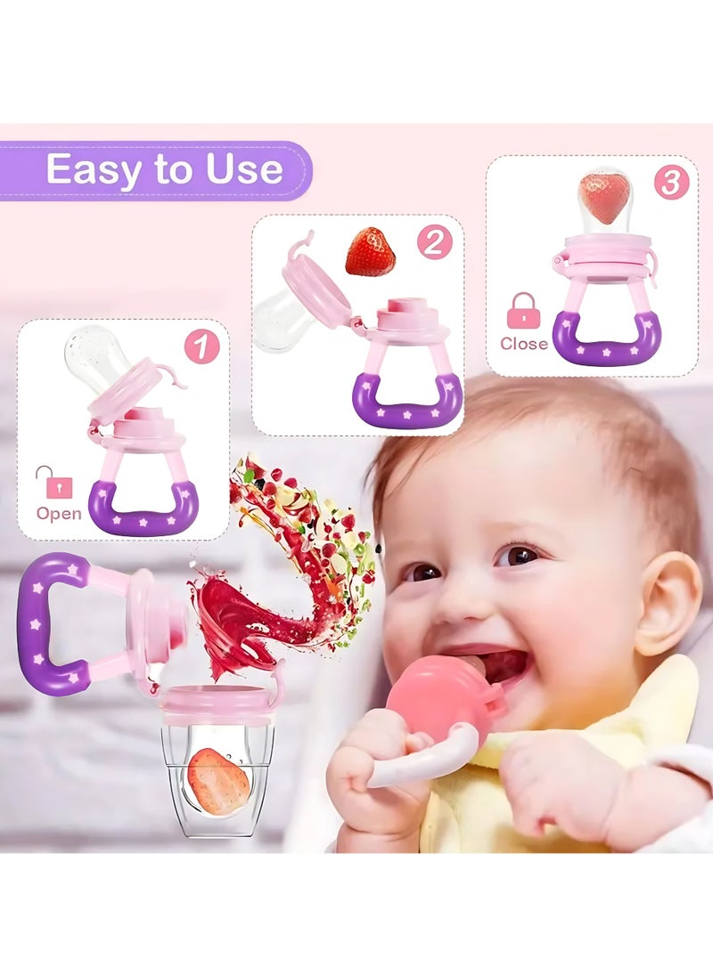 Twisoo Silicone Infant Fruit Feeder - BPA-Free Silicone 3 Adjustable Size Mesh Nipple - Safe Fresh Vegetable & Fruit Feeder for Babies, Easy to Hold, Ideal for Weaning & Teething (Pink) - pzsku/Z556DE4766A28CC3B562CZ/45/_/1736936195/42261ce9-40cd-43b1-add4-da3a88a0b21c