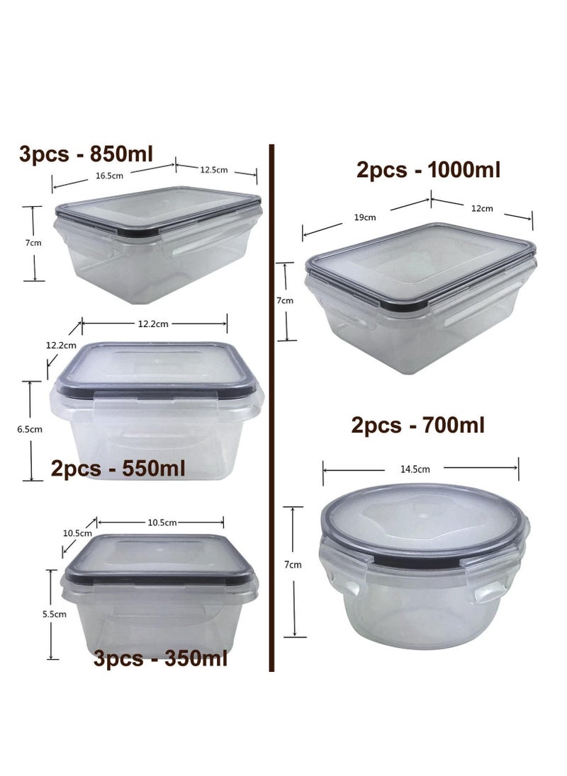 Premify - Airtight Meal Prep Container Set with Locking Lids & Labels, 12pcs Re-usable Plastic Food Storage Containers, Stackable Kitchen Organizer Boxes, BPA Free & Microwave Freezer Dishwasher Safe - Image 1