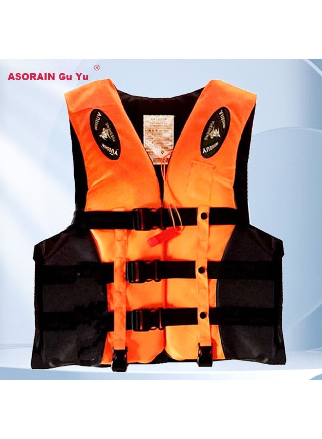 Asorain Upgraded Adult Life Jacket With Whistle, Reflective Strips, For Outdoor, Boat Use, Flood Prevention, Emergency Rescue, Rafting, And Surfing - Image 2