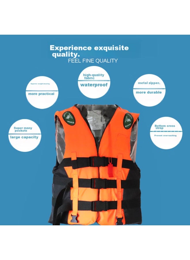 Asorain Upgraded Adult Life Jacket With Whistle, Reflective Strips, For Outdoor, Boat Use, Flood Prevention, Emergency Rescue, Rafting, And Surfing - Image 5