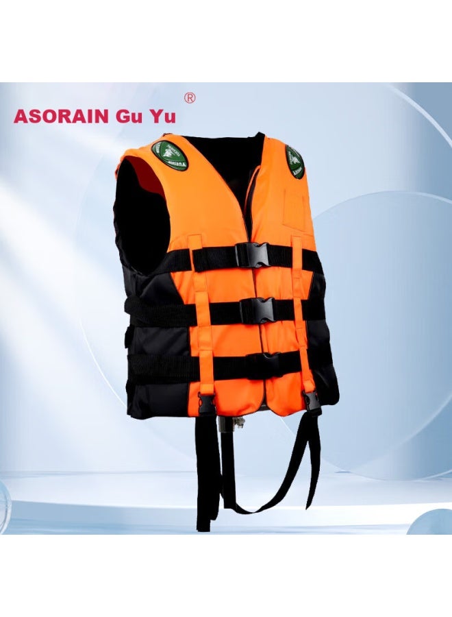 Asorain Upgraded Adult Life Jacket With Whistle, Reflective Strips, For Outdoor, Boat Use, Flood Prevention, Emergency Rescue, Rafting, And Surfing - Image 1