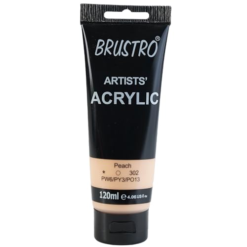 BRUSTRO Artists Acrylic Paint 120ml Peach (Pastel Tone) - Image 1