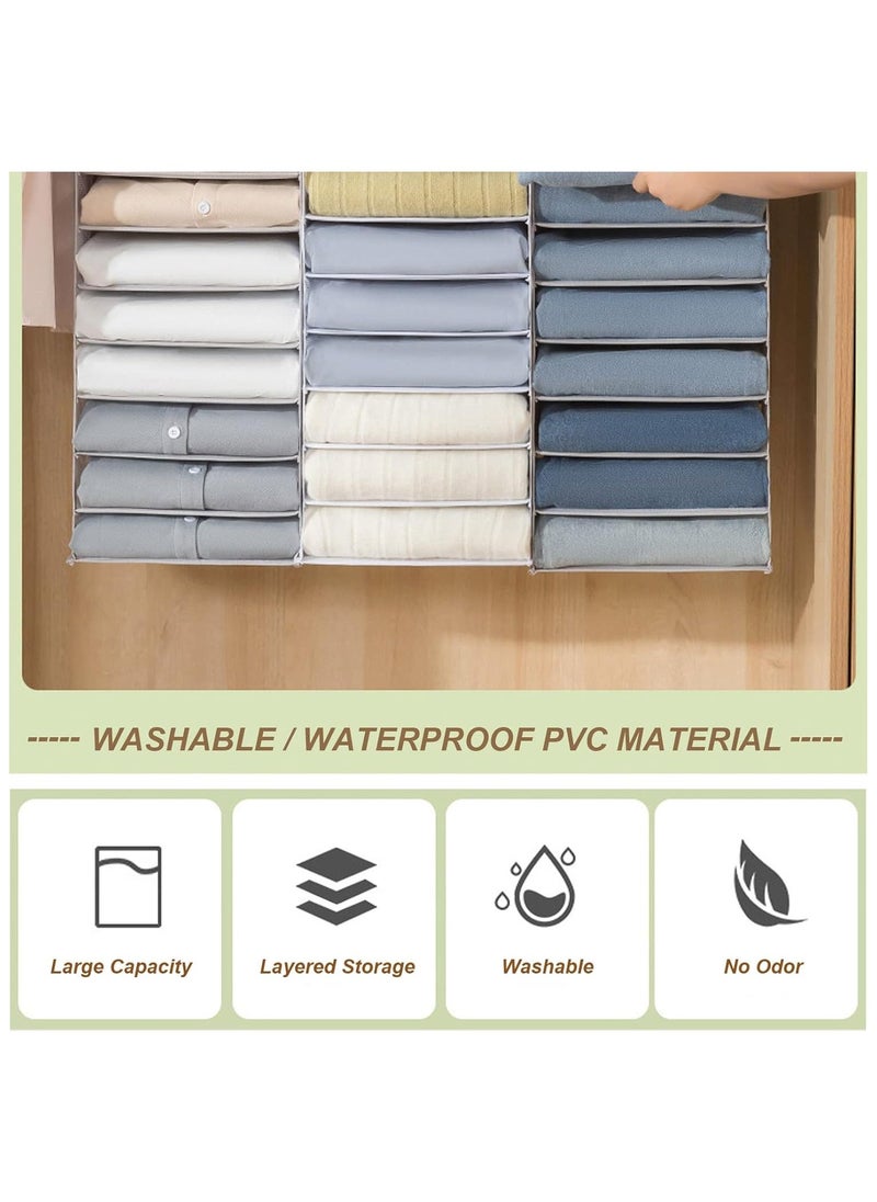 Hihonor 2 Packs Storage Organizer Hanging, Closet Hanging Shelf, 12-Shelf Hanging Closet Organizers And Storage, Short Clothes Storage Shelf, 12 Shelves Foldable Hanging Closet Organizer for T-Shirt, Towel (Gray)  - Image 4