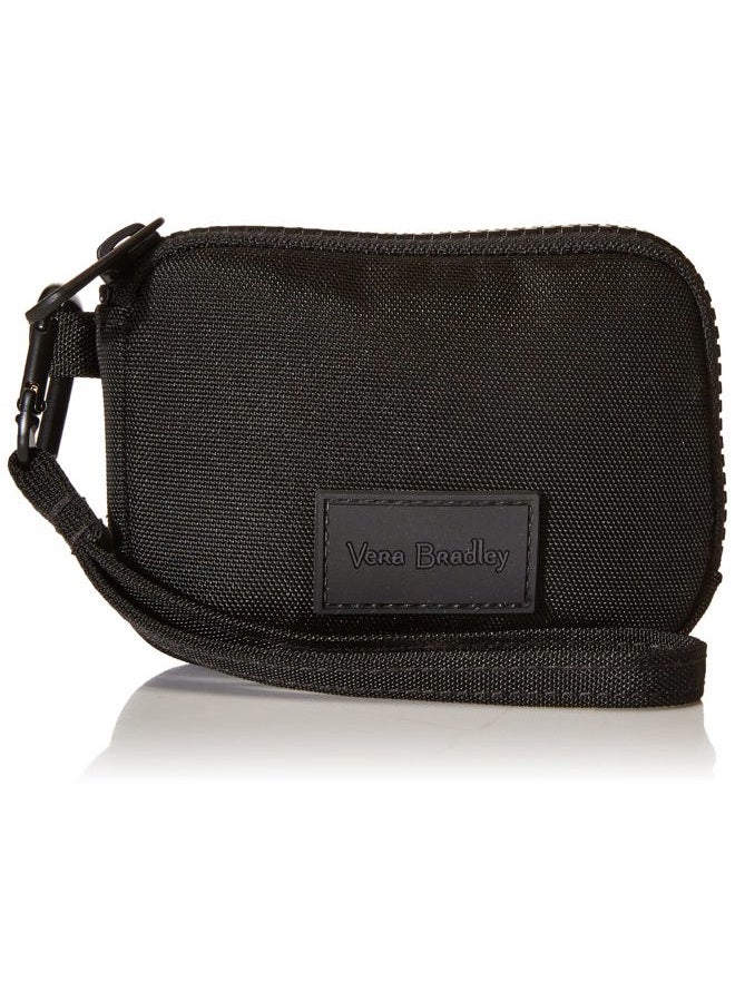Vera Bradley Recycled Lighten Up Reactive Zip-Around Wristlet with RFID Protection, Black, One size - Image 1