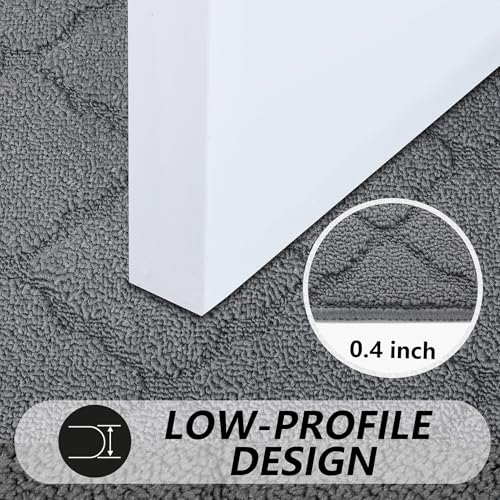 Timo Indoor Door Mat, Front Door Rug 24"x36" Rubber Backing Non Slip Absorbent Door Mats, Resist Dirt Entrance Doormat Inside Floor Mats for Entryway, Machine Washable Low-Profile Doormat, Grey - Image 5
