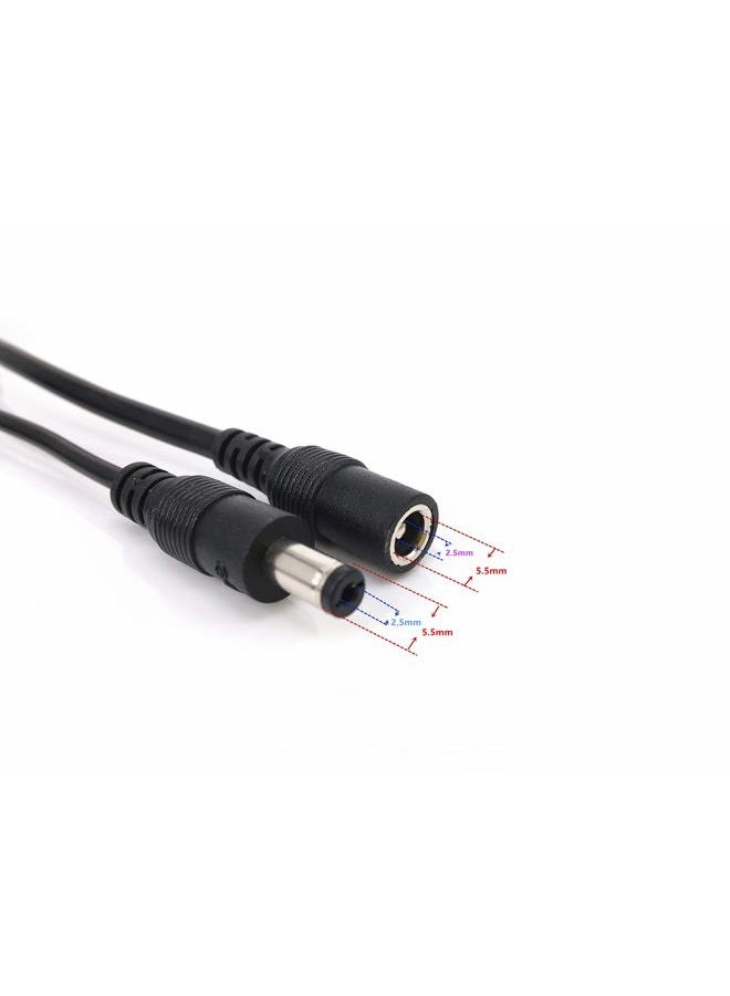 HUALAND 4pcs/pack1m/3.28ft Black 5.5mm x 2.5mm DC Plug Extension Cable DC Extension Cable Cord with Male to Female 5.5mm x 2.5mm Connectors DC Power 12V 5.5mm x 2.5mm Barrel Male Plug Connector - Image 3