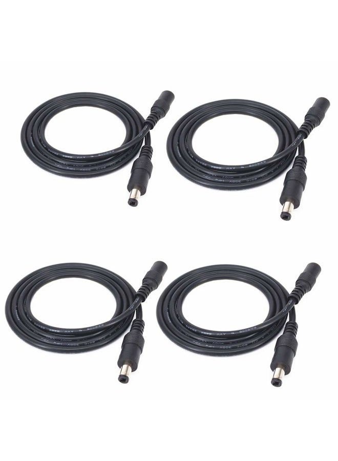 HUALAND 4pcs/pack1m/3.28ft Black 5.5mm x 2.5mm DC Plug Extension Cable DC Extension Cable Cord with Male to Female 5.5mm x 2.5mm Connectors DC Power 12V 5.5mm x 2.5mm Barrel Male Plug Connector - Image 1
