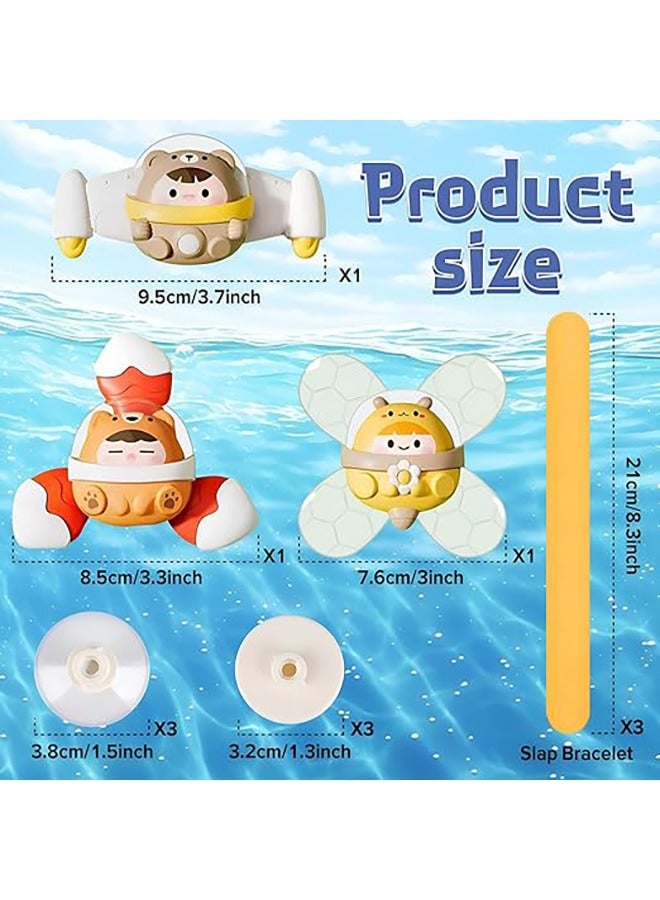 3 Pcs Suction Cup Spinner Toy, Spinner for Babies, Fidget Spinner Bath Toy for Baby 1-5 Year Olds Table & Window Aeroplane Car Travel Essentials Birthday Gifts for Baby High Chair Spinner - Image 2