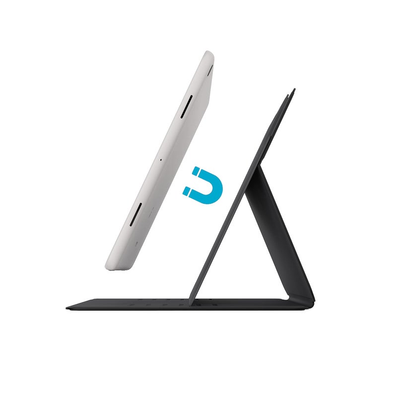 Speck Google Pixel Tablet Case & Stand 2023 - Slim Foldable Design, Adjustable Viewing Angles, Camera Lens Protection Google Pixel Tablet Stand & Case - On, Off Magnet - Black & White MagFolio - Image 4