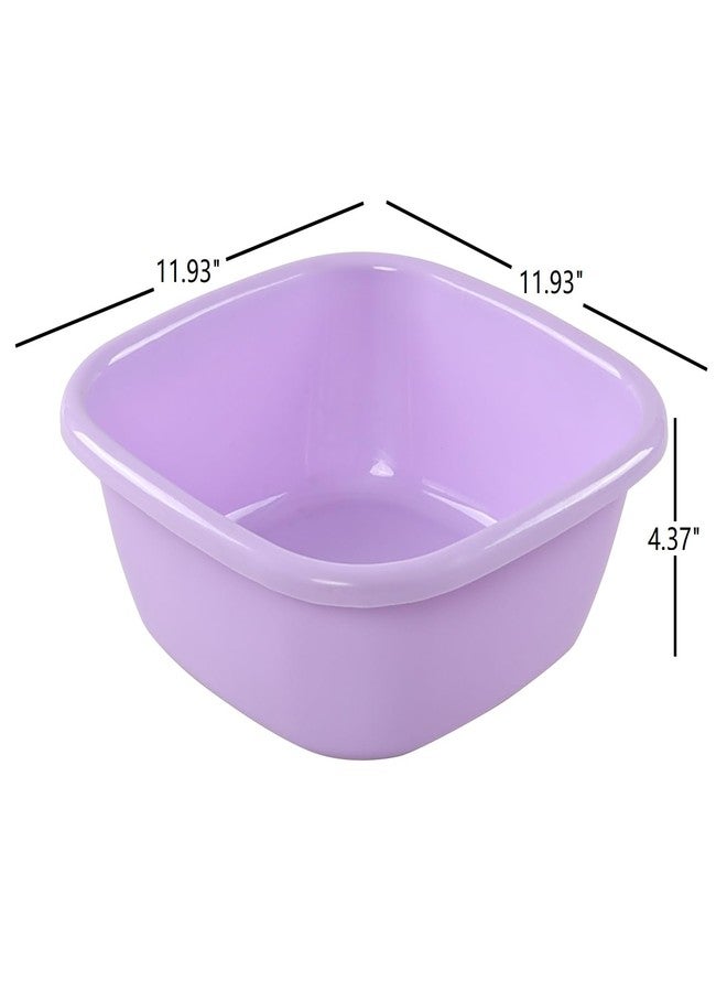 Hespama 3-Pack 8 Quart Plastic Square Wash Basin, Colorful Small Dish Pan Tub - Image 2