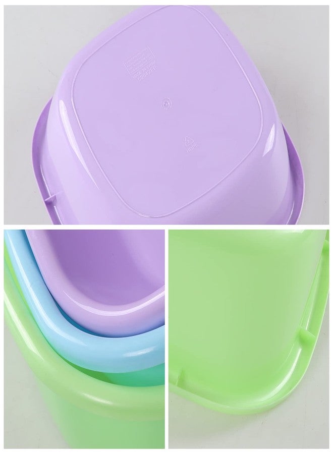 Hespama 3-Pack 8 Quart Plastic Square Wash Basin, Colorful Small Dish Pan Tub - Image 4