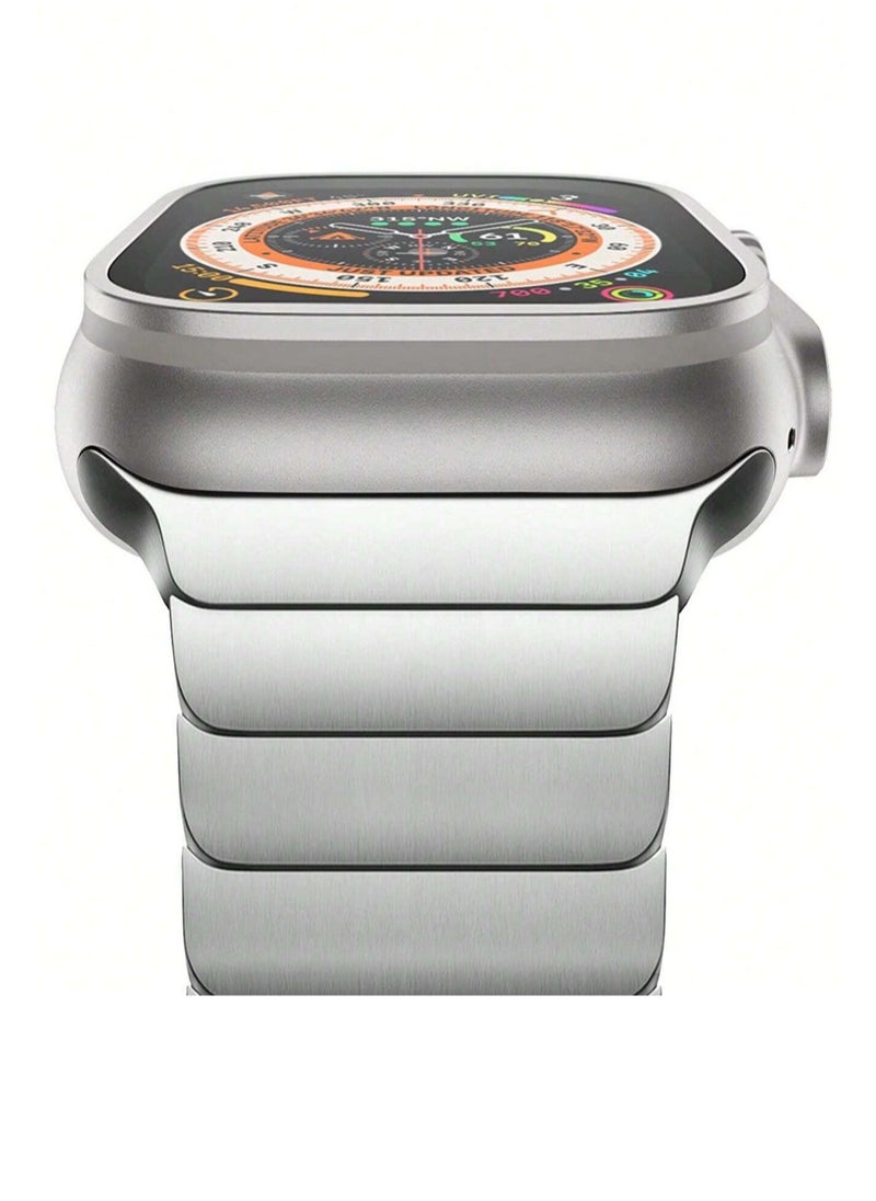 Gravity Stainless Steel Band for Apple Watch Ultra Band  Metal Strap with Folding Clasp for Apple Watch Series 8 7 6 5 4 3 2 1 for Men (Black, 49mm 45mm 44mm 42mm) - Image 3