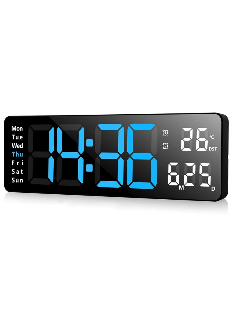 Digital Clock, Display Digital Alarm Clock, Adjustable Brightness LED Digital Clock, Countdown Clock with Date, Week, Temperature