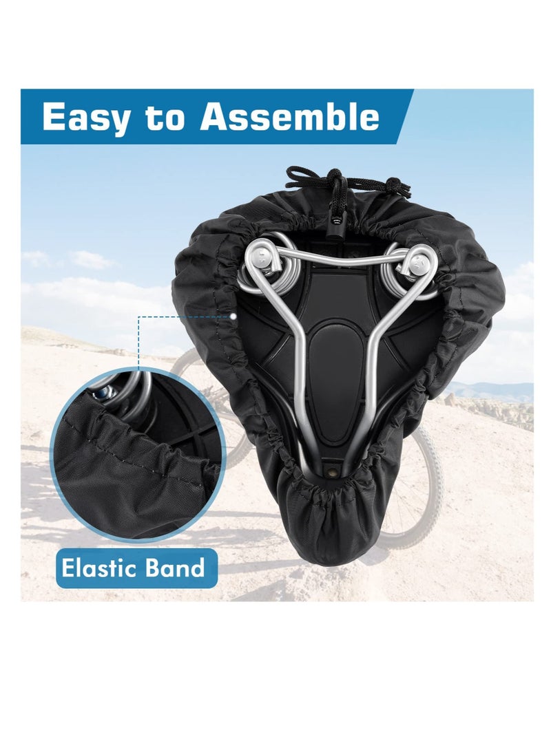 Y&D Bike Seat Cover, 2 pcs Waterproof Bicycle Cushion Saddle Cover with Drawstring, Rain Dust Protective Protector Accessories for Women Men City Road/Casual Outdoor  - Image 3