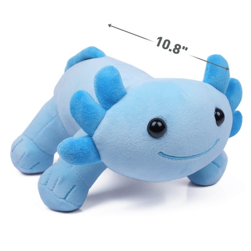 DYBFONO Axolotl Plush Toy, 10.8” Soft Cute Axolotl Stuffed Cotton Plush Pillow Kawaii Salamander Animal for Boys Girls Kids Gift (Blue) - Image 2
