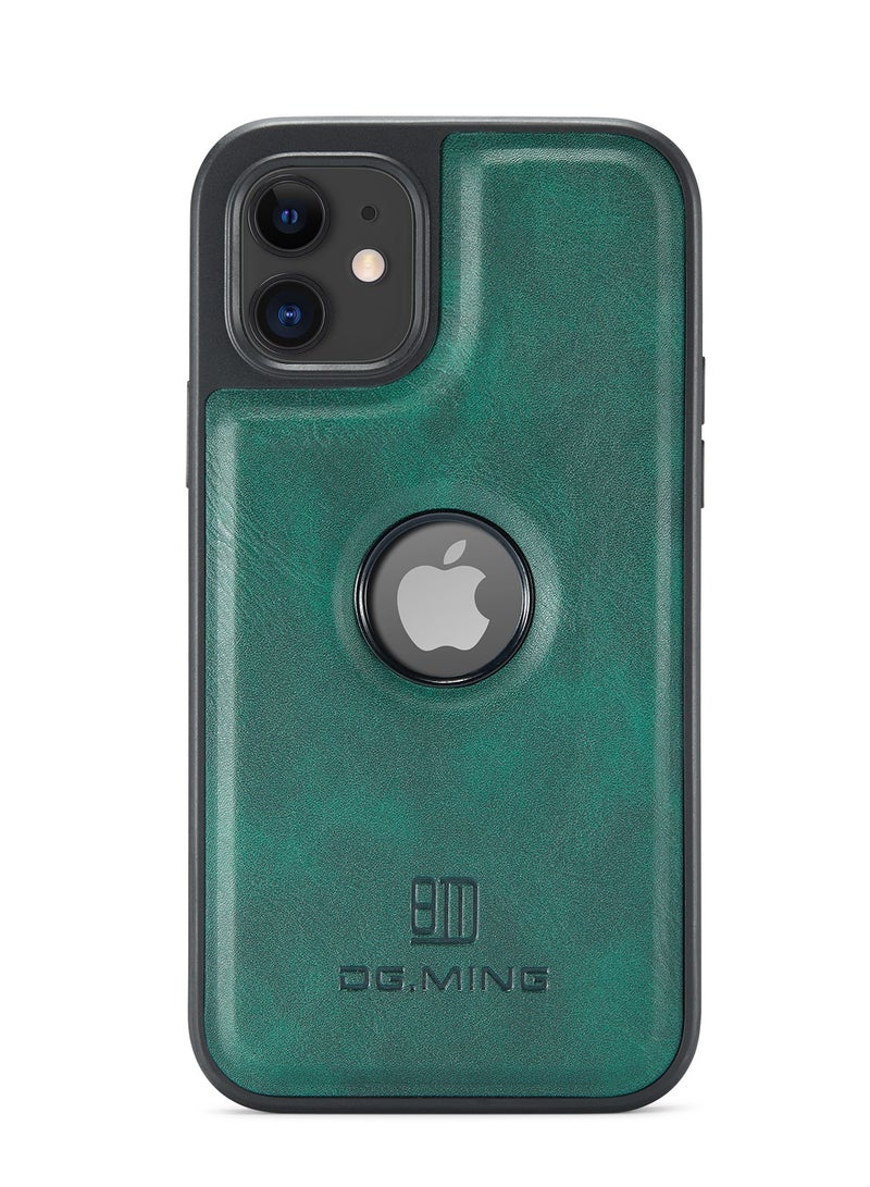 DGMING Case Cover Premium Leather Back with Logo CutOut Shockproof Compatible with Iphone 12 / Iphone 12 Pro (Green) - Image 2