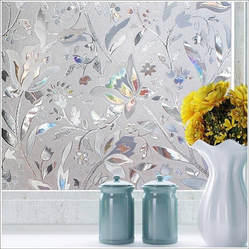 Hoonng Window Privacy Film for Glass, Tulip Removable Static Film, 17.5x78.7 Inch - Image 4