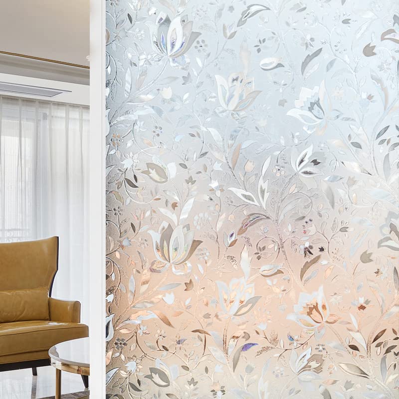 Hoonng Window Privacy Film for Glass, Tulip Removable Static Film, 17.5x78.7 Inch - Image 3