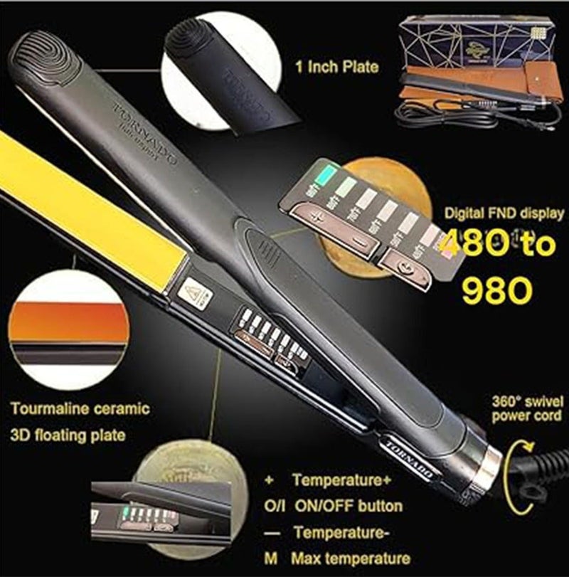 tornado gold Professional 2-in-1 Hair Straightener (Tin Box) - Image 3
