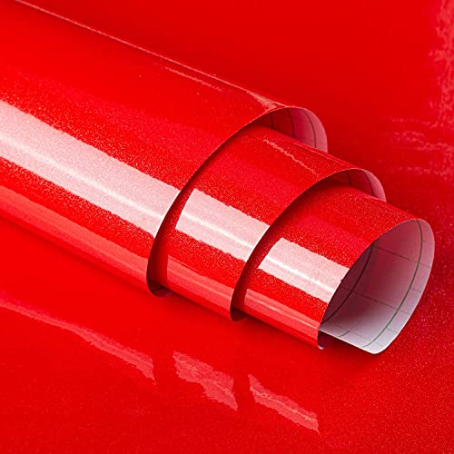 ELECSA Vinyl Car Wrap Sheet Sticker and Decal Roll Film Sticker Decal for Car, Bike, Laptop (18 X 98 Inch, Red Glossy Vinyl) - Image 1