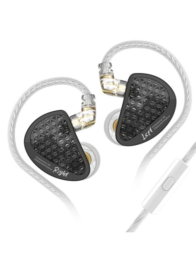 Linsoul KZ AS16 Pro 16BA Balanced Armature Drivers Earphones HiFi Bass In Ear Monitor Earphones with Detachable 0.75mm 2 pin Cable (Black, With Mic) - Image 1