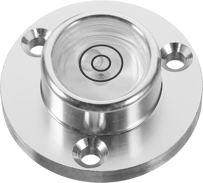 Kisangel Small Round Bubble Level Tool with Flange, Portable Multi-Directional Spirit Level for Precision Measuring and Camping, 34X20X12Mm Silver Metal Case - Image 1