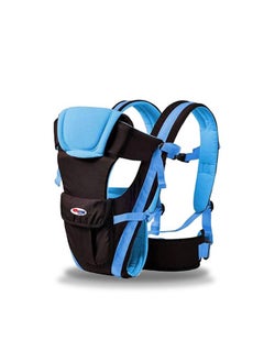 Chinmay Kids 4-In-1 Adjustable Baby Carrier Cum Kangaroo Bag/Baby Carry Sling/Back/Front Carrier For Baby With Safety Belt And Buckle Straps (Black & Sky Blue), Kid  - Image 1