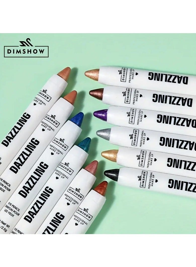 DIMSHOW Vibrant Pearl Glitter Eyeshadow Pen - Liner & Shadow Combinations - Waterproof, Sweat-Proof, Smudge-Proof, Brightening Highlighter for Music Festivals, Under Crease, Eyelid Application #4 - Image 2
