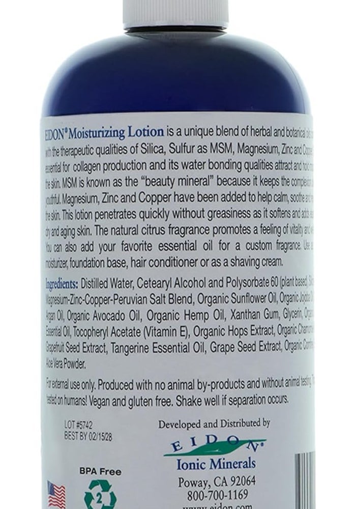 Eidon Ionic Minerals Eidon Silica & MSM Mineral Enriched Moisturizing Lotion - 16 oz (474 ml) - Image 2