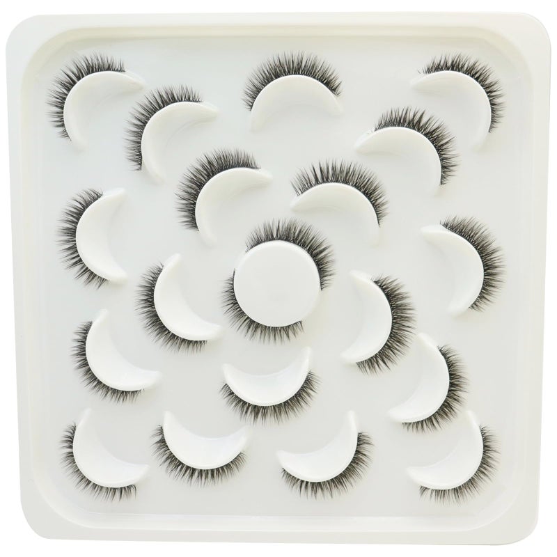 DAODER 10MM False Eyelashes Thick Short Mink Lashes Natural Look With Clear Band D Curl Lash Extension Look False Lashes Strip for Daily Wear 10Pairs10mm Clear Band