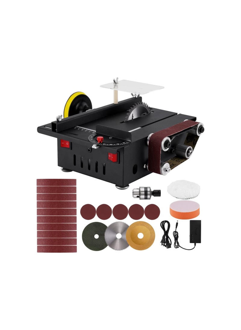 silvercnc - Mini Multifunctional Table Saw 300W 0.8" Cut Depth, 1.2” x 16” Belt Sander 6” Disc Sander for Crafts Wood Stone Cutting and Grinding, w/ 10 Sanding Belts and 5 Sandpapers - Image 1