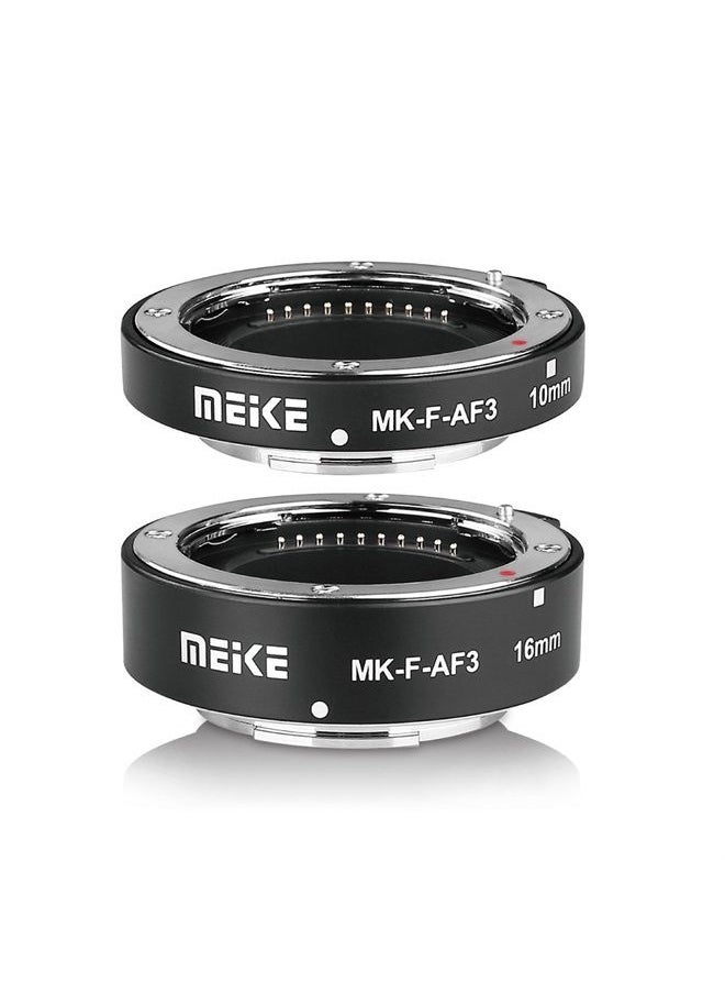 Meike - MEIKE MK-F-AF3 Auto Fucus Macro Extension Tube for Compatible with All Fujifilm Mirrorless Camera(10mm 16mm only or conbination) X-T1 X-T2 X-Pro1 X-Pro2 X-T10 X-A1 X-E1 X-E2 X-E3 X-T20 X-T3 X-T30 etc - Image 1